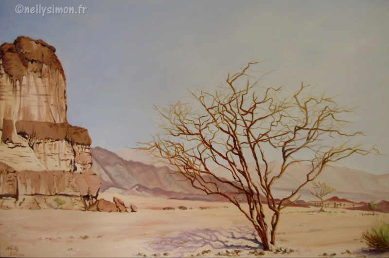 huile-paysages-déserts-Israël- le Témoin du désert-Nelly SIMON