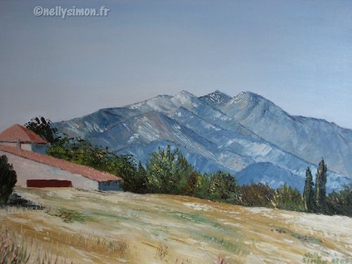 huile-paysages- montagne-Canigou-Nelly SIMON