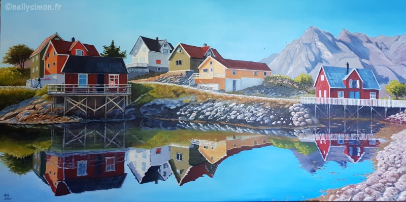 huile- villes et villages-Norvège- îles Lofoten-Nelly SIMON