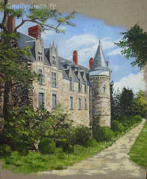 Château de Briacé - 1er prix huile au concours Tutti Quanti du Landreau, au siège de Tutti Quanti -  65 x 50 cm